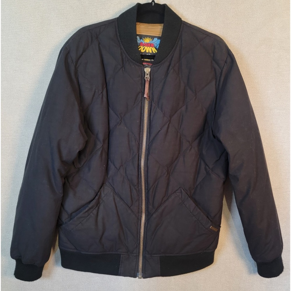 Eddie Bauer 1936 Skyliner Model Quilted Down Bomber Jacket Mens Medium Black